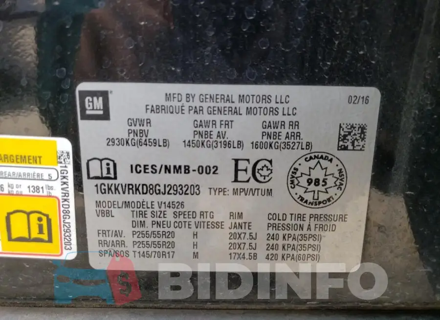 1GKKVRKD8GJ293203 Photo# 13