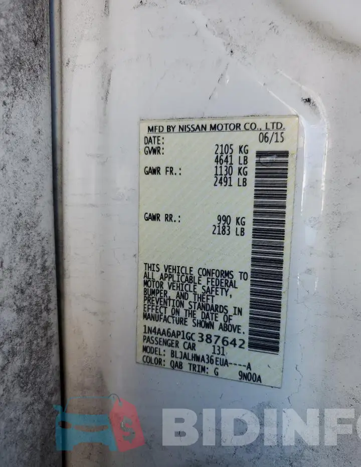 1N4AA6AP1GC387642 Photo# 12