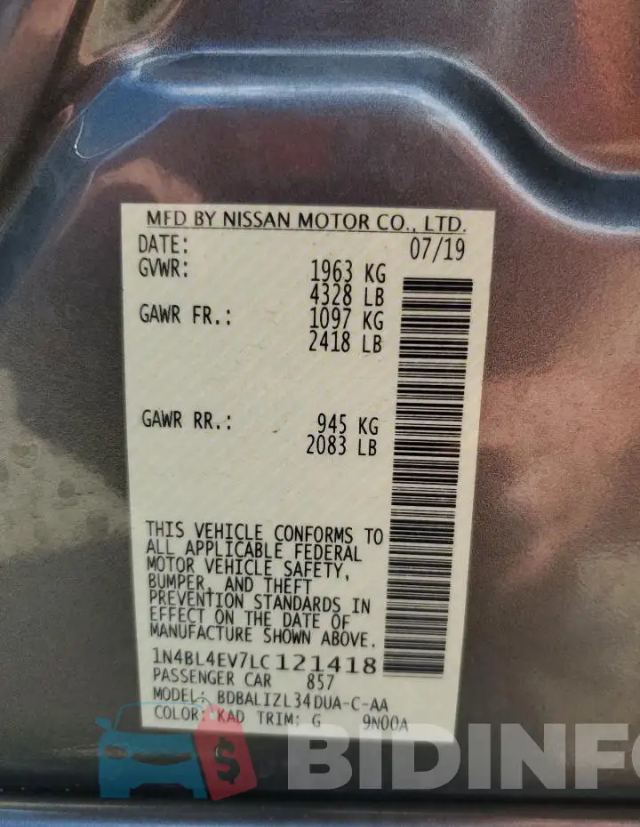 1N4BL4EV7LC121418 Photo# 13