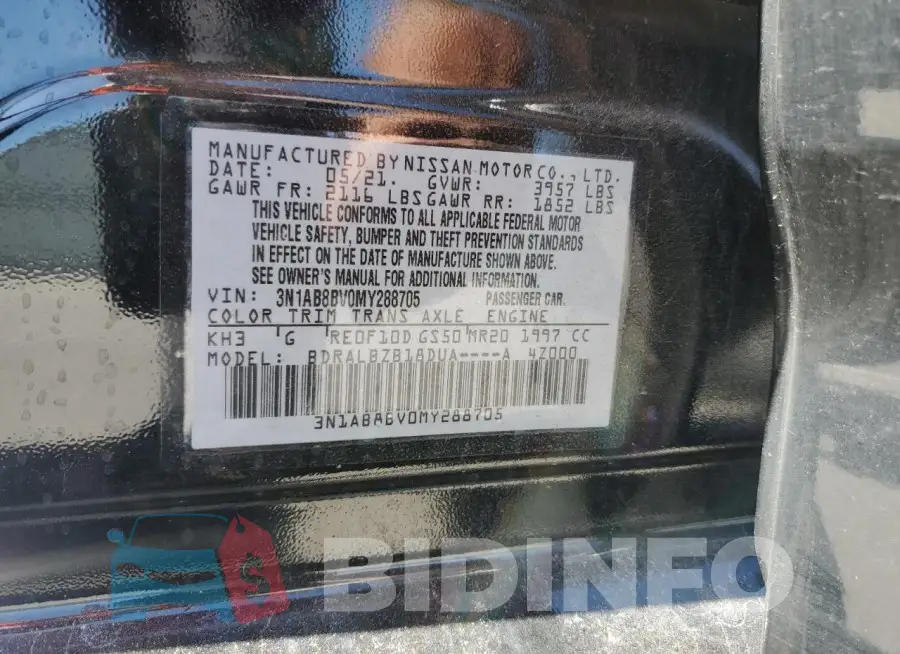 3N1AB8BV0MY288705 Photo# 12