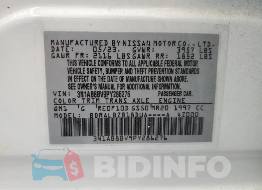 3N1AB8BV9PY286276 Photo# 12