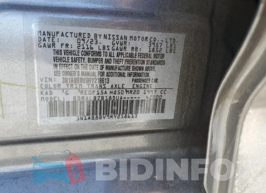 3N1AB8BV9RY218613 Photo# 12