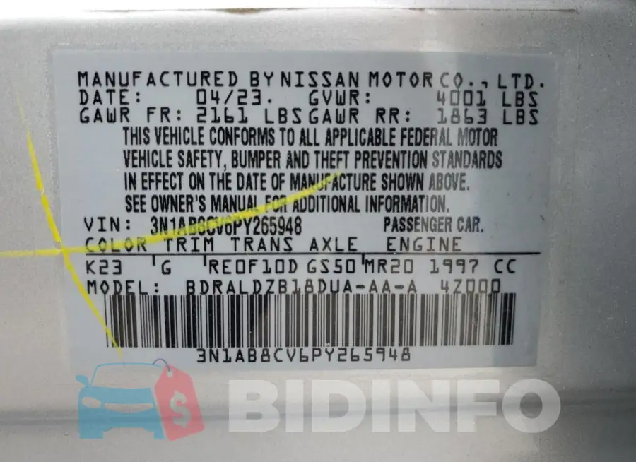 3N1AB8CV6PY265948 Photo# 12