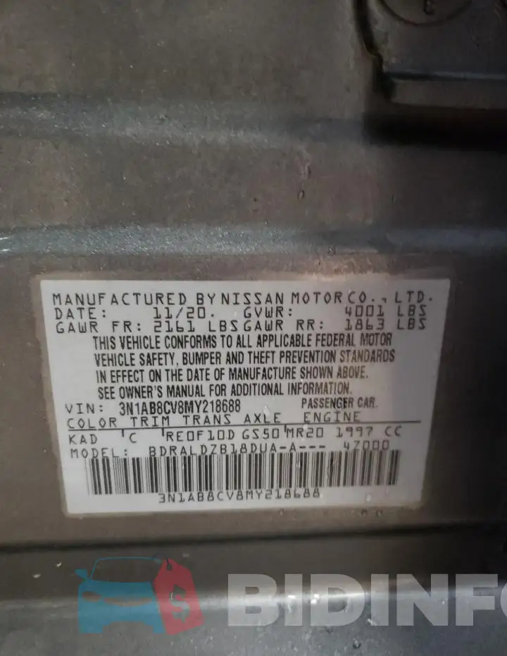 3N1AB8CV8MY218688 Photo# 12