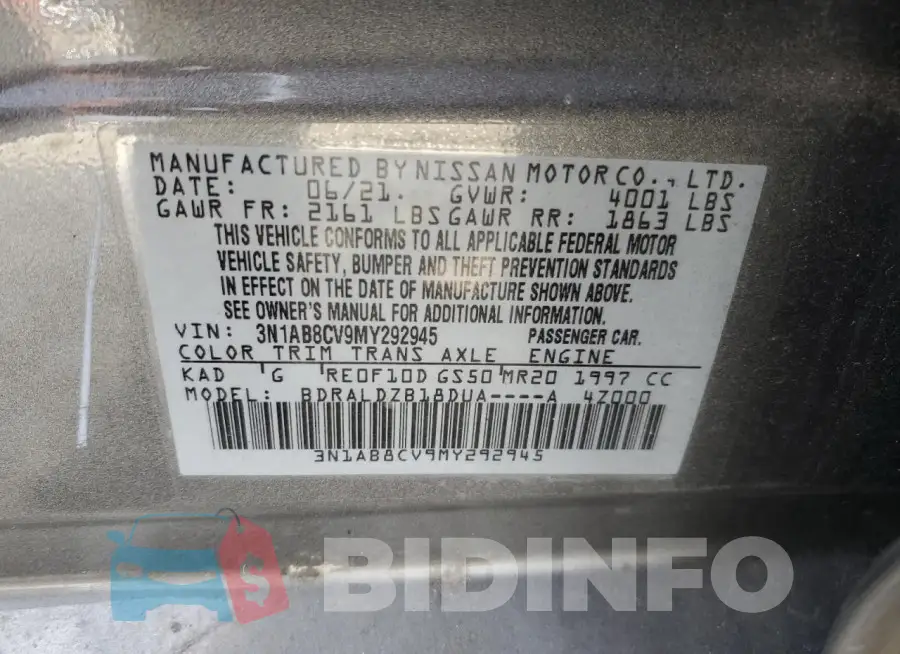 3N1AB8CV9MY292945 Photo# 12