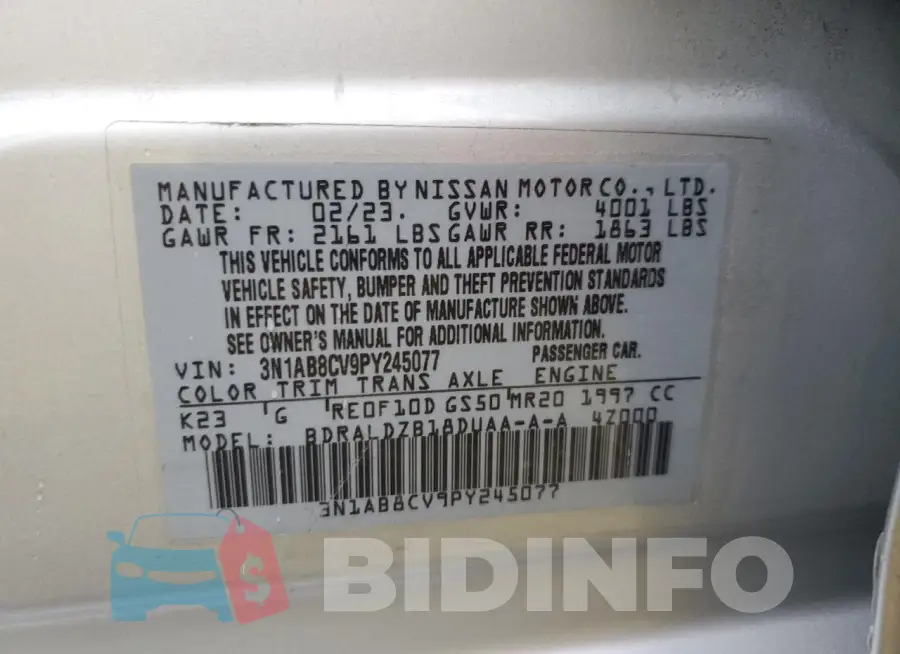 3N1AB8CV9PY245077 Photo# 12
