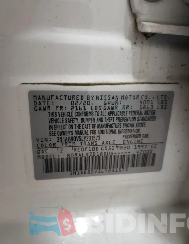 3N1AB8DV5LY231573 Photo# 12