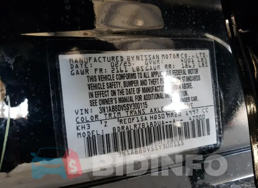 3N1AB8DV5SY300115 Photo# 12