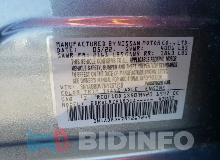 3N1AB8DV7NY267249 Photo# 12