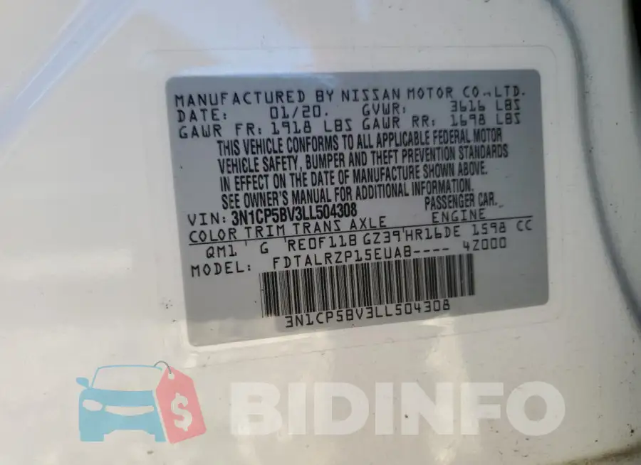 3N1CP5BV3LL504308 Photo# 13