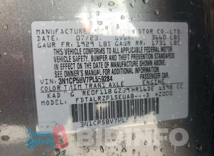 3N1CP5BV7PL559284 Photo# 13