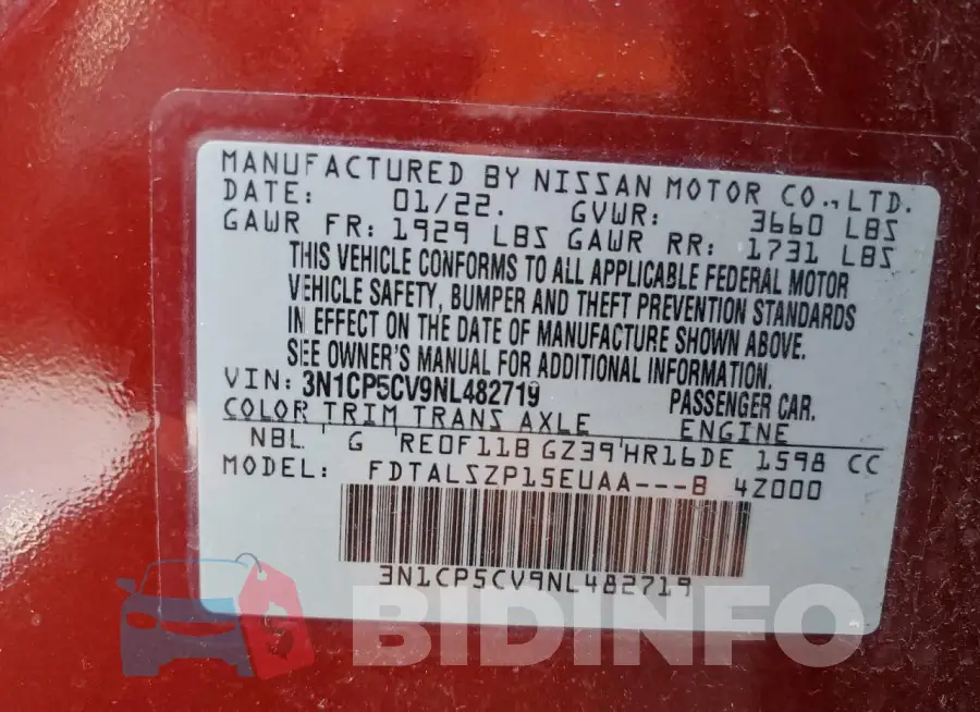 3N1CP5CV9NL482719 Photo# 13