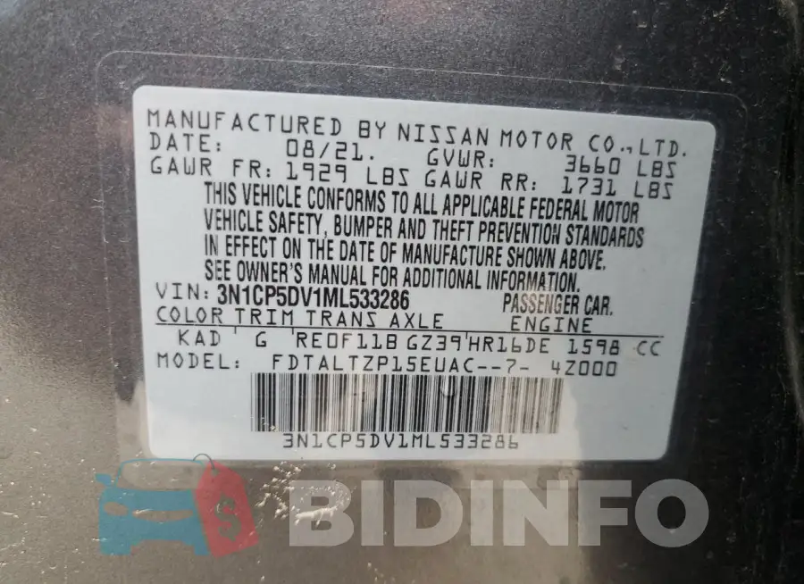 3N1CP5DV1ML533286 Photo# 14