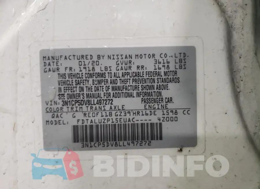 3N1CP5DV8LL497272 Photo# 12