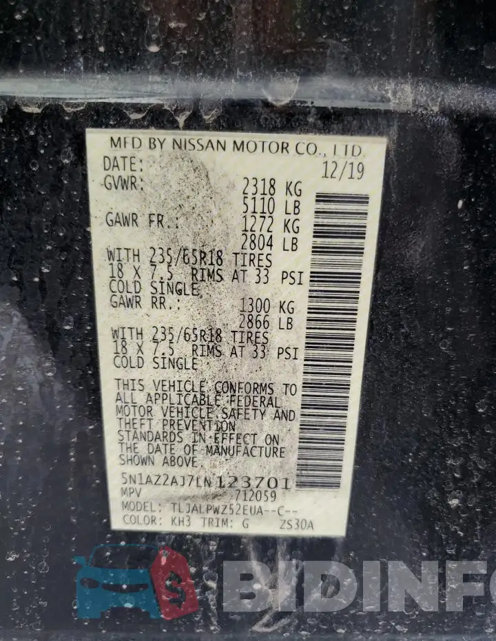 5N1AZ2AJ7LN123701 Photo# 13