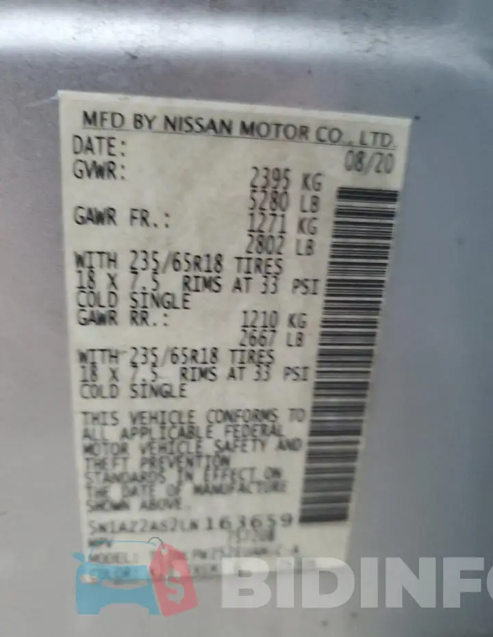 5N1AZ2AS2LN163659 Photo# 13