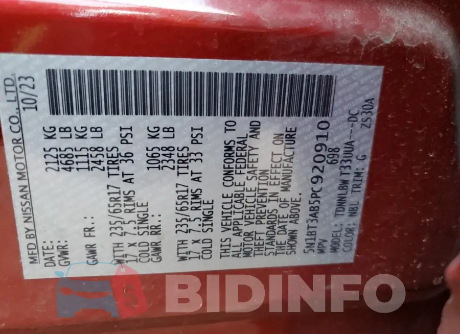 5N1BT3AB5PC920910 Photo# 13