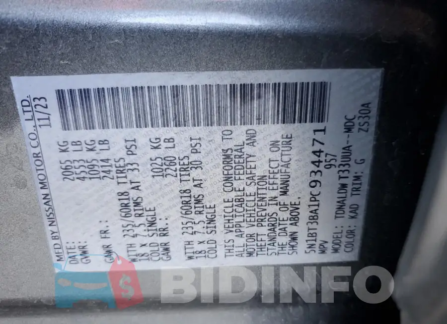 5N1BT3BA1PC934471 Photo# 14