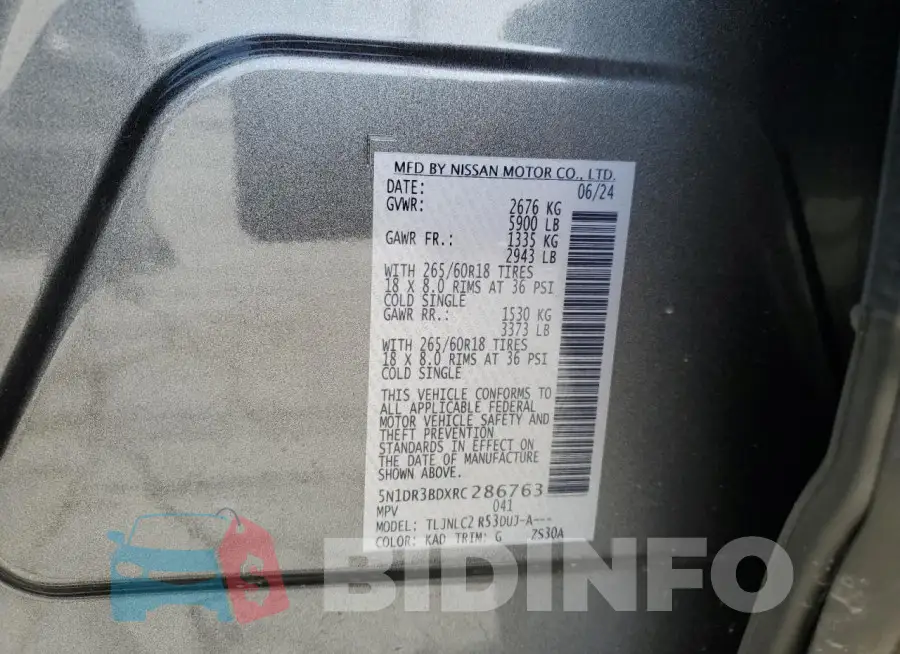 5N1DR3BDXRC286763 Photo# 14