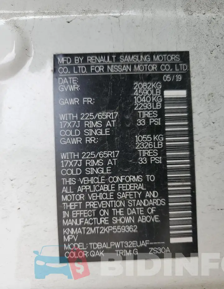 KNMAT2MT2KP559362 Photo# 13