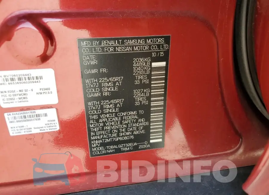 KNMAT2MT7GP608076 Photo# 12