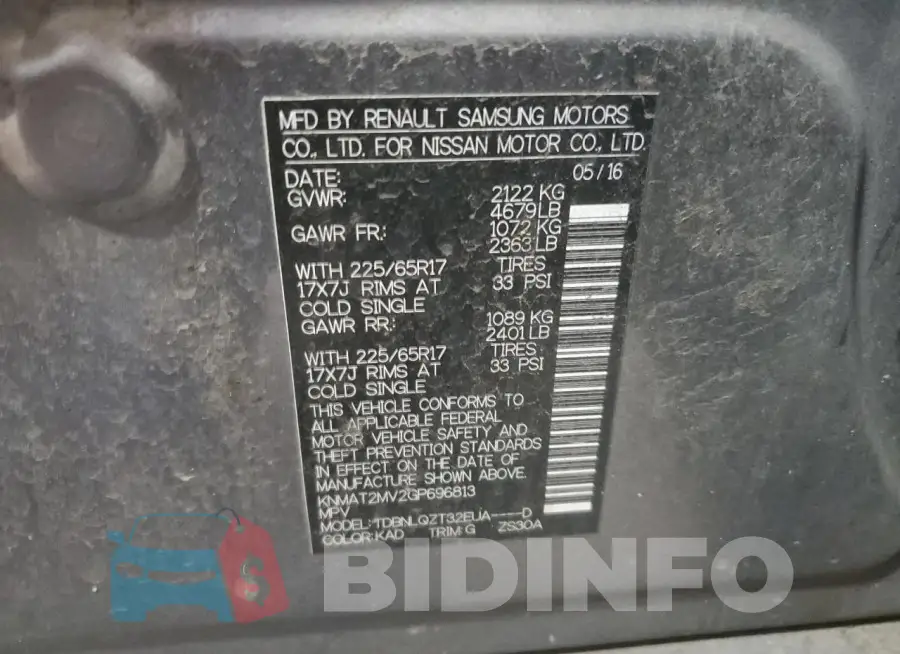 KNMAT2MV2GP696813 Photo# 13