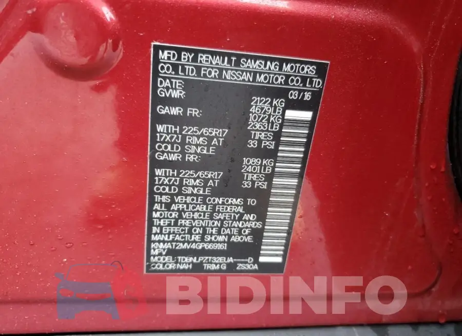 KNMAT2MV4GP669161 Photo# 13