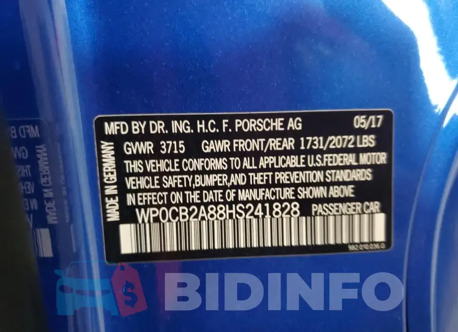 WP0CB2A88HS241828 Photo# 13