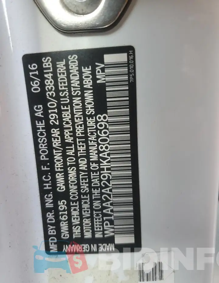 WP1AA2A29HKA80698 Photo# 13