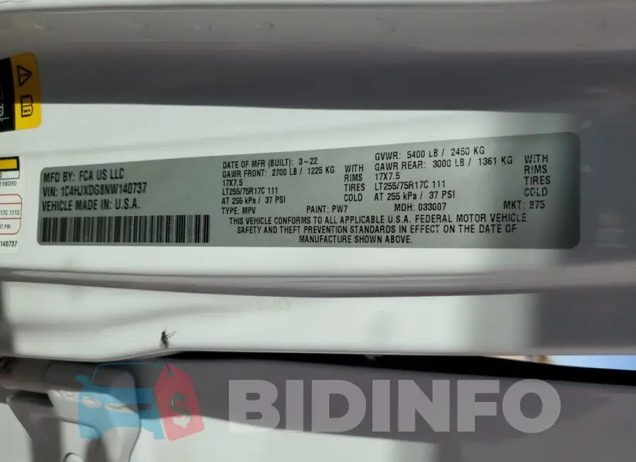1C4HJXDG8NW140737 Photo# 13
