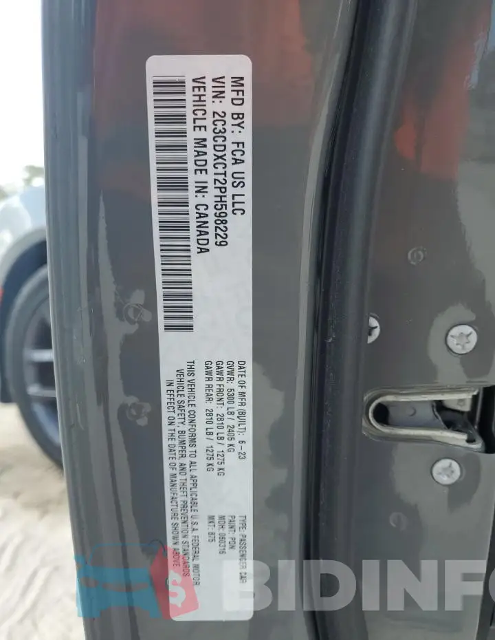 2C3CDXCT2PH598229 Photo# 13