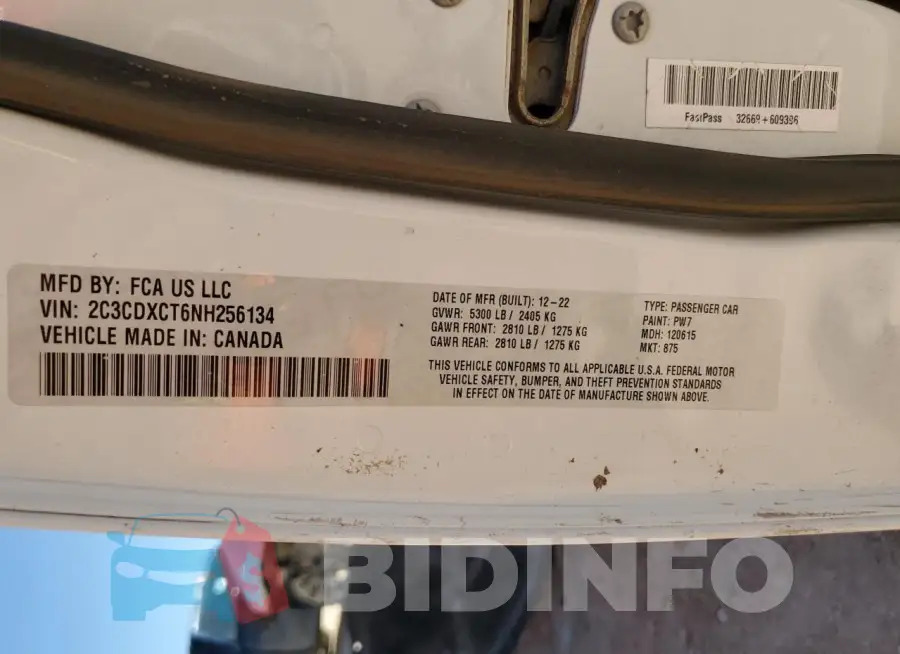 2C3CDXCT6NH256134 Photo# 12