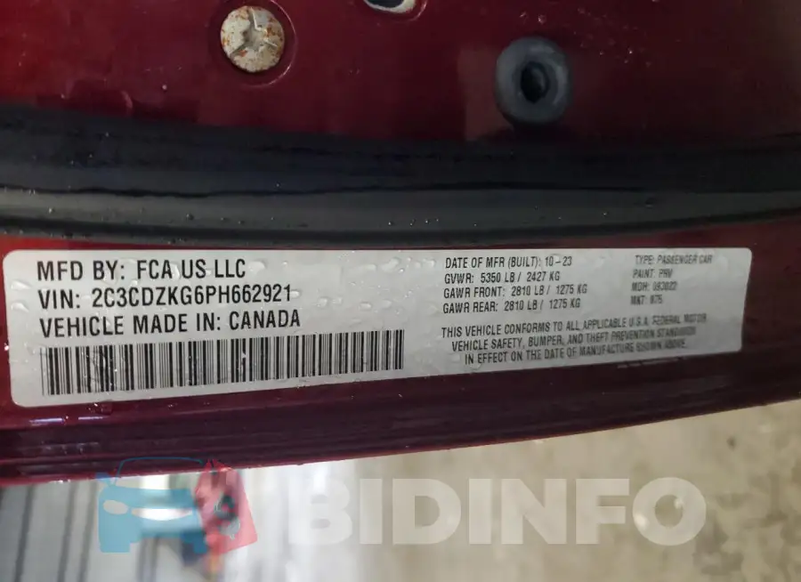 2C3CDZKG6PH662921 Photo# 13