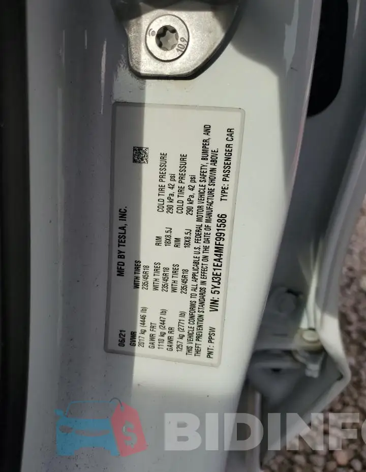 5YJ3E1EA4MF991586 Photo# 12