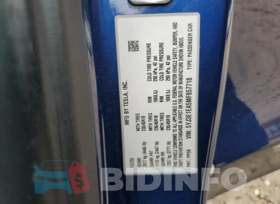 5YJ3E1EA5MF857718 Photo# 13