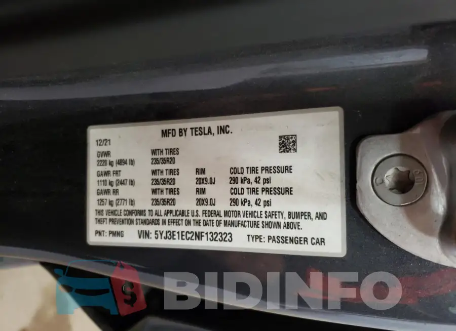 5YJ3E1EC2NF132323 Photo# 12