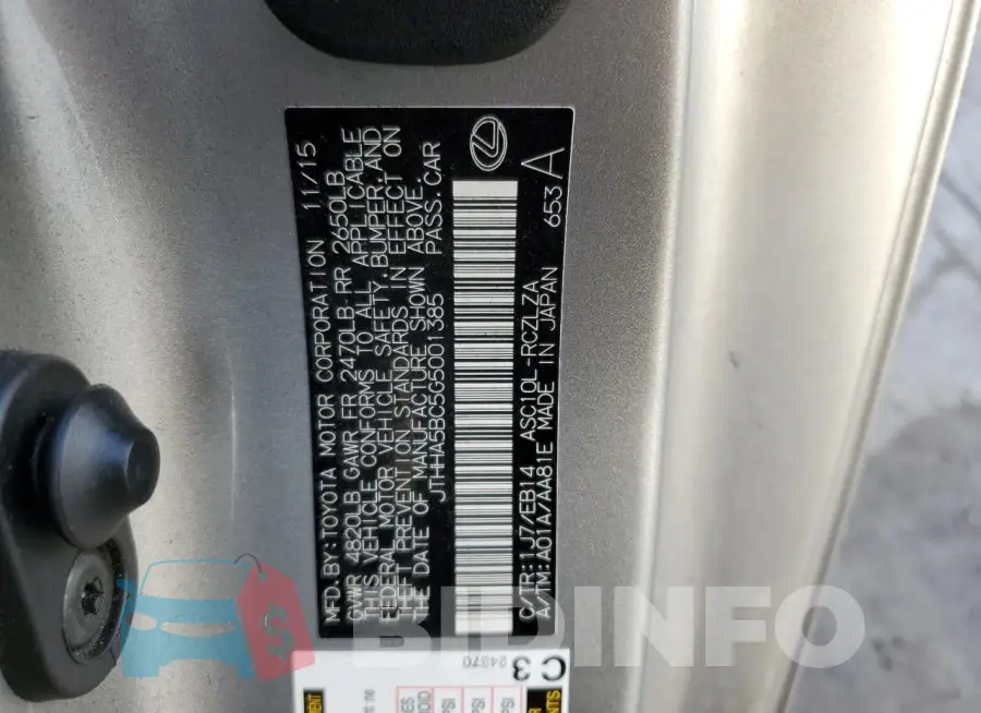 JTHHA5BC5G5001385 Photo# 13