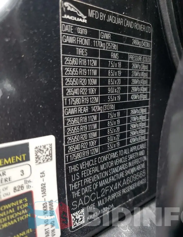 SADCL2FX4KA609565 Photo# 13