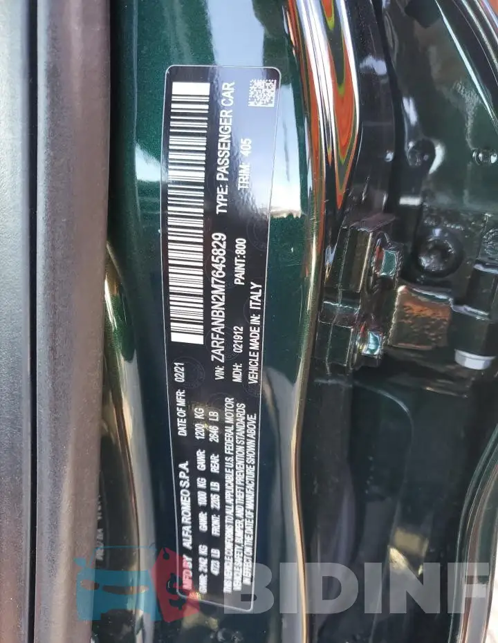 ZARFANBN2M7645829 Photo# 13