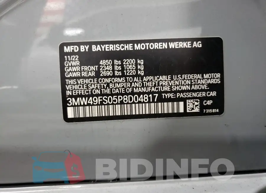3MW49FS05P8D04817 Photo# 12