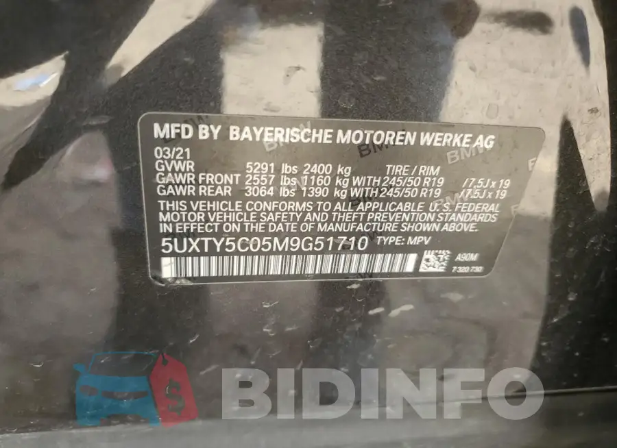 5UXTY5C05M9G51710 Photo# 13