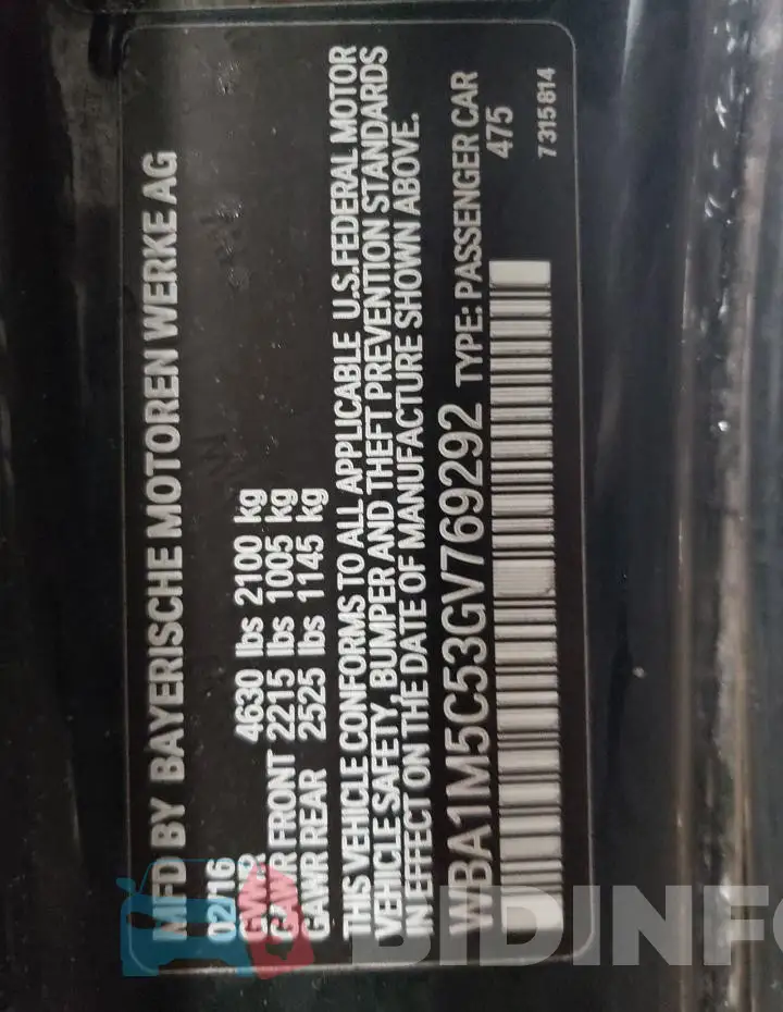 WBA1M5C53GV769292 Photo# 12