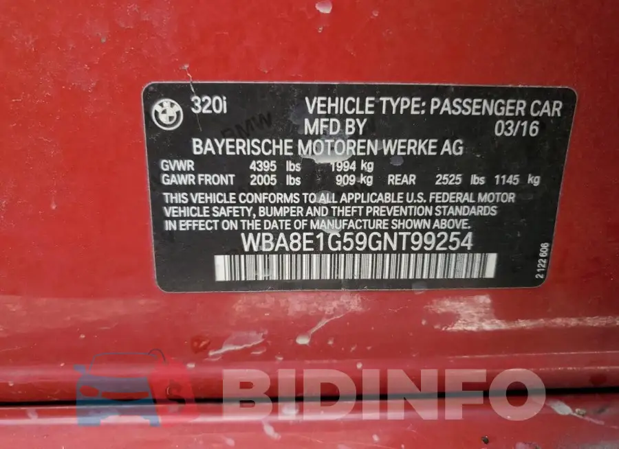 WBA8E1G59GNT99254 Photo# 12