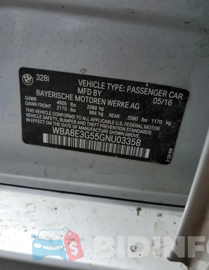 WBA8E3G55GNU03358 Photo# 13