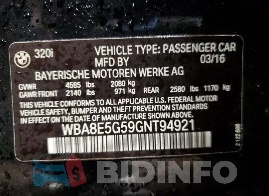 WBA8E5G59GNT94921 Photo# 12