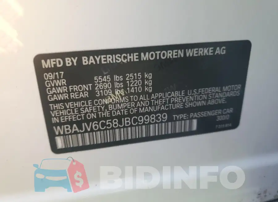 WBAJV6C58JBC99839 Photo# 14