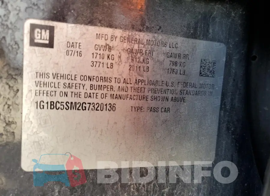 1G1BC5SM2G7320136 Photo# 12