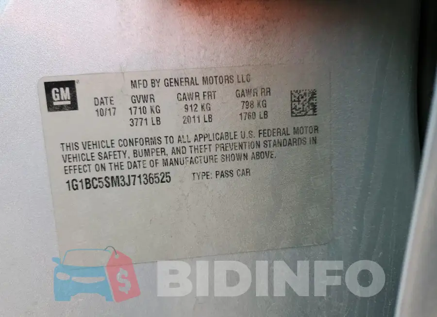 1G1BC5SM3J7136525 Photo# 12