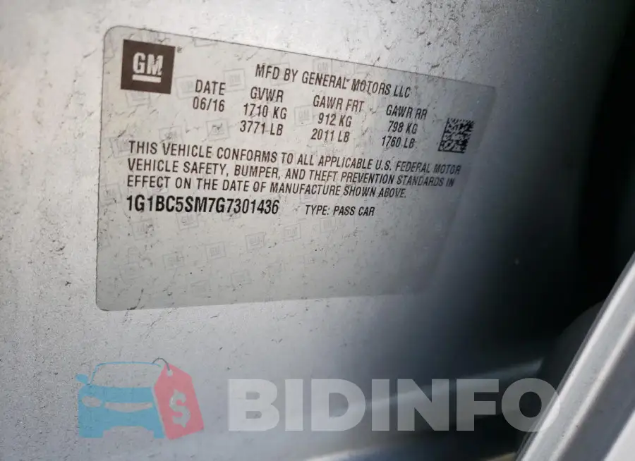 1G1BC5SM7G7301436 Photo# 13