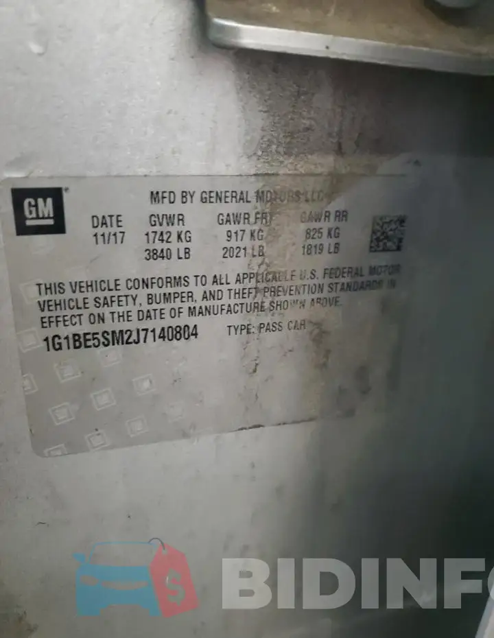 1G1BE5SM2J7140804 Photo# 12